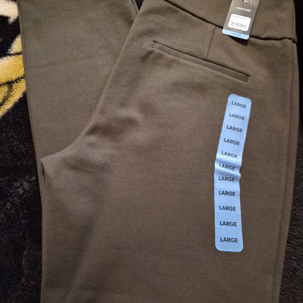 Express Womens Ponte Pants Olive Green Large